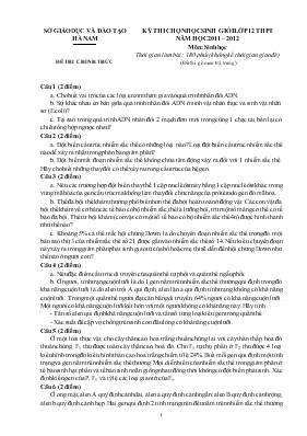 Kỳ thi chọn học sinh giỏi lớp 12 thpt năm học 2011  2012 môn sinh học